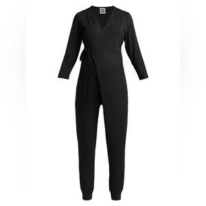 NEW Nom Women's Amabella Wrap-Front Jumpsuit Black Sz XS